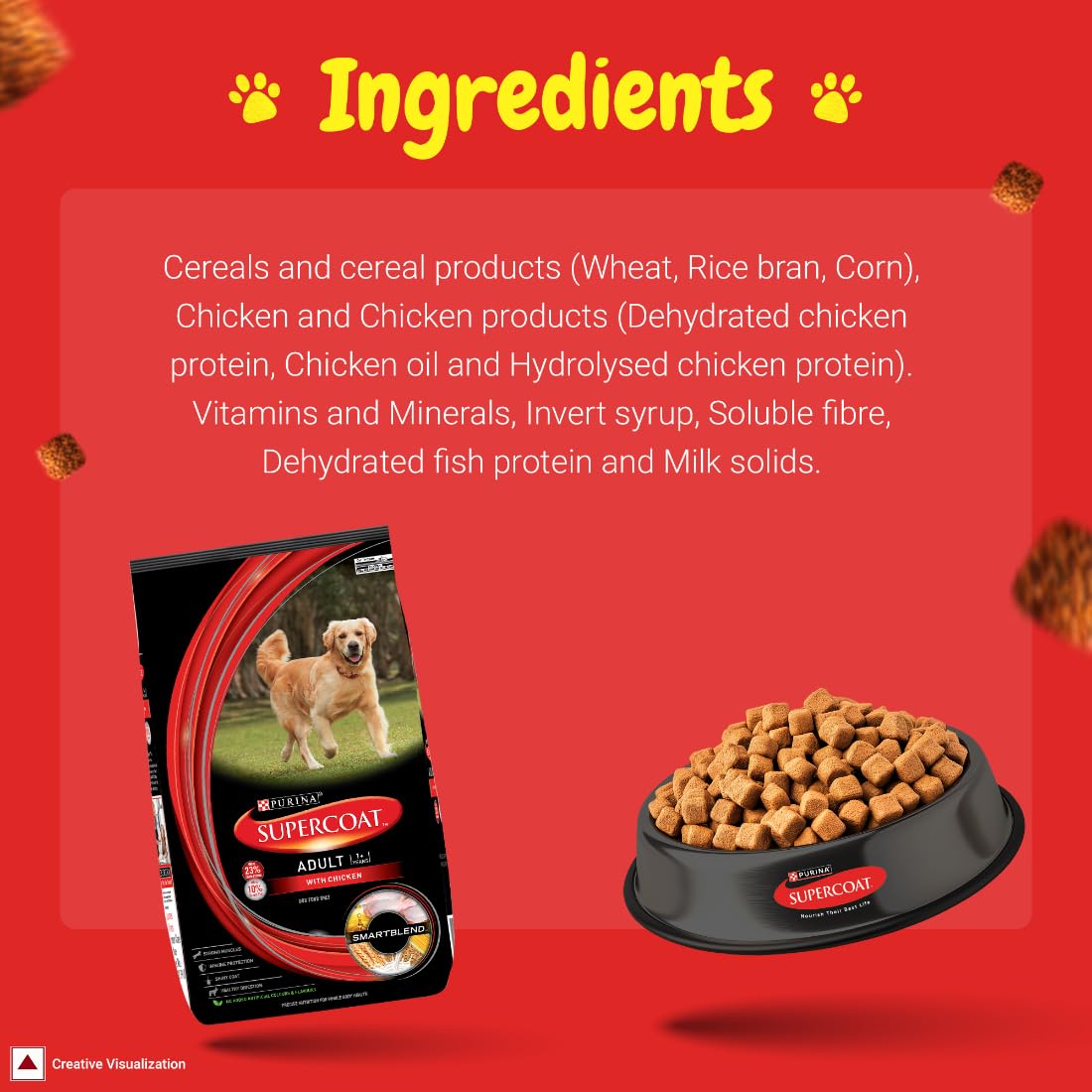 PURINA SUPERCOAT Adult Dry Dog Food, Chicken- 3Kg Pack