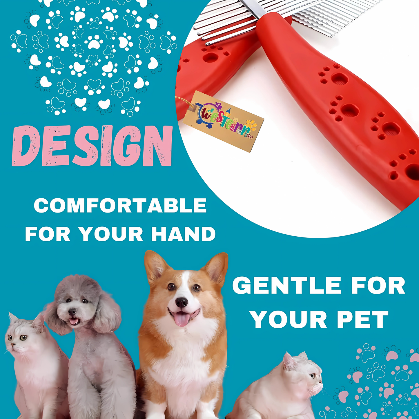 Double Sided Comb Plastic Handle