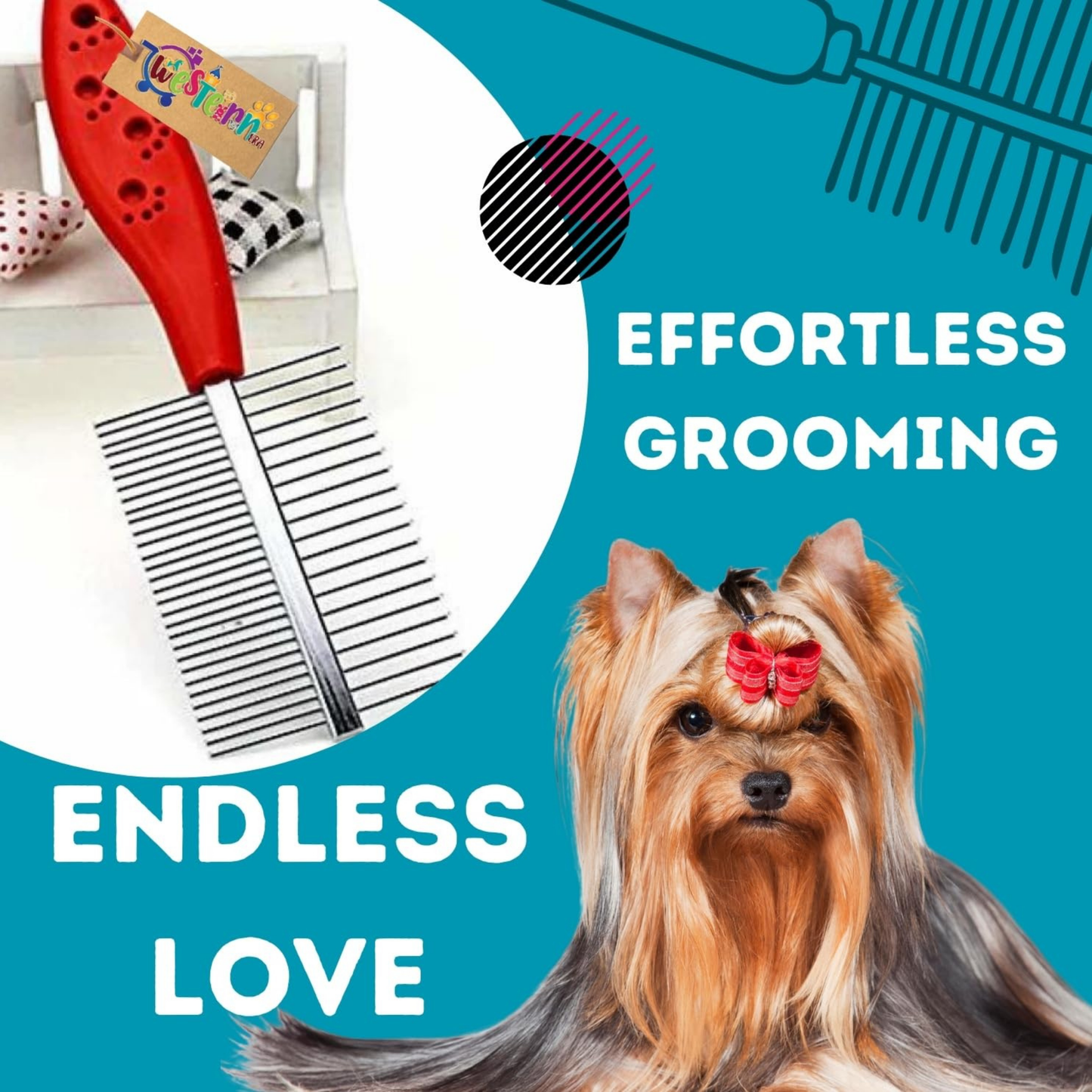 Double Sided Comb Plastic Handle