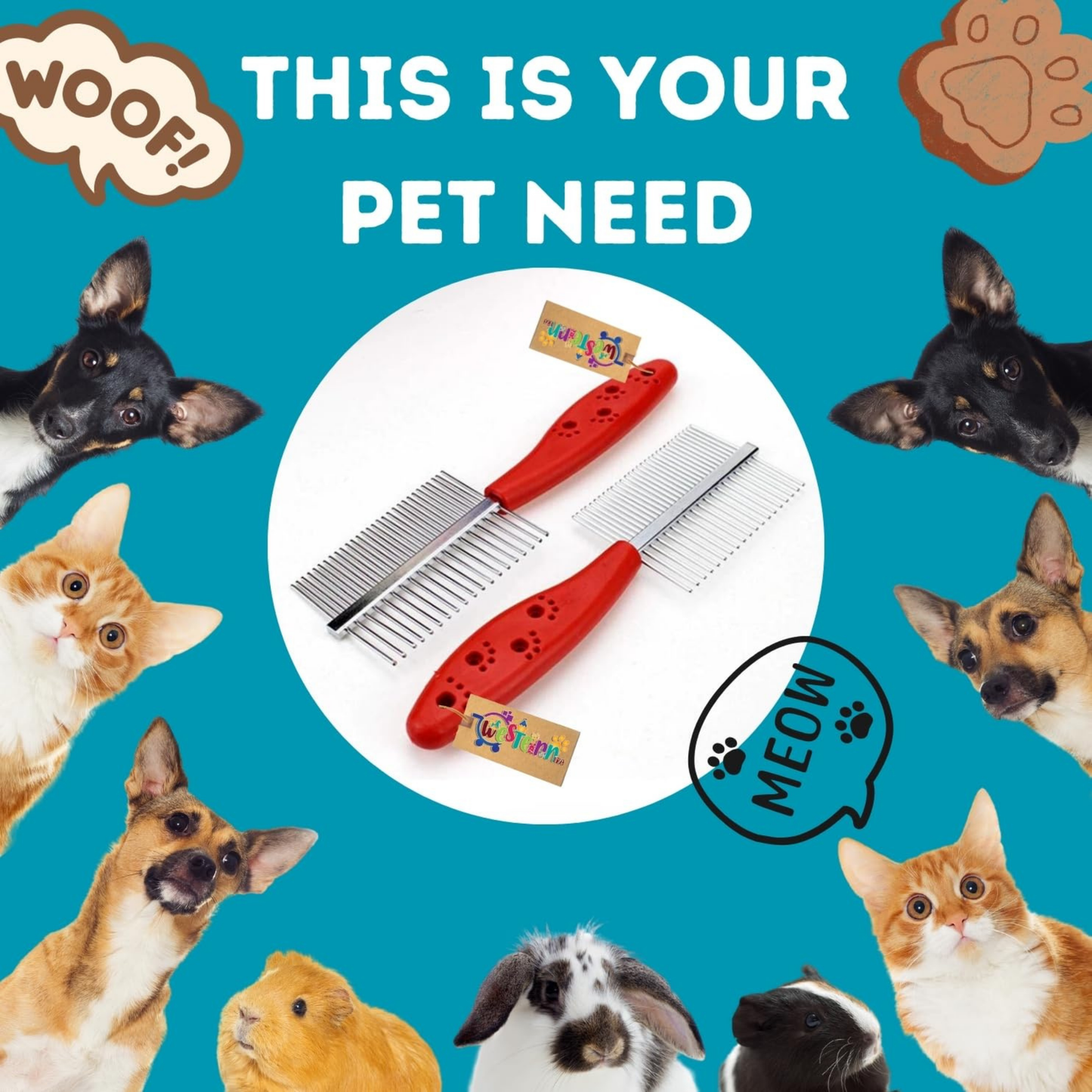 Double Sided Comb Plastic Handle