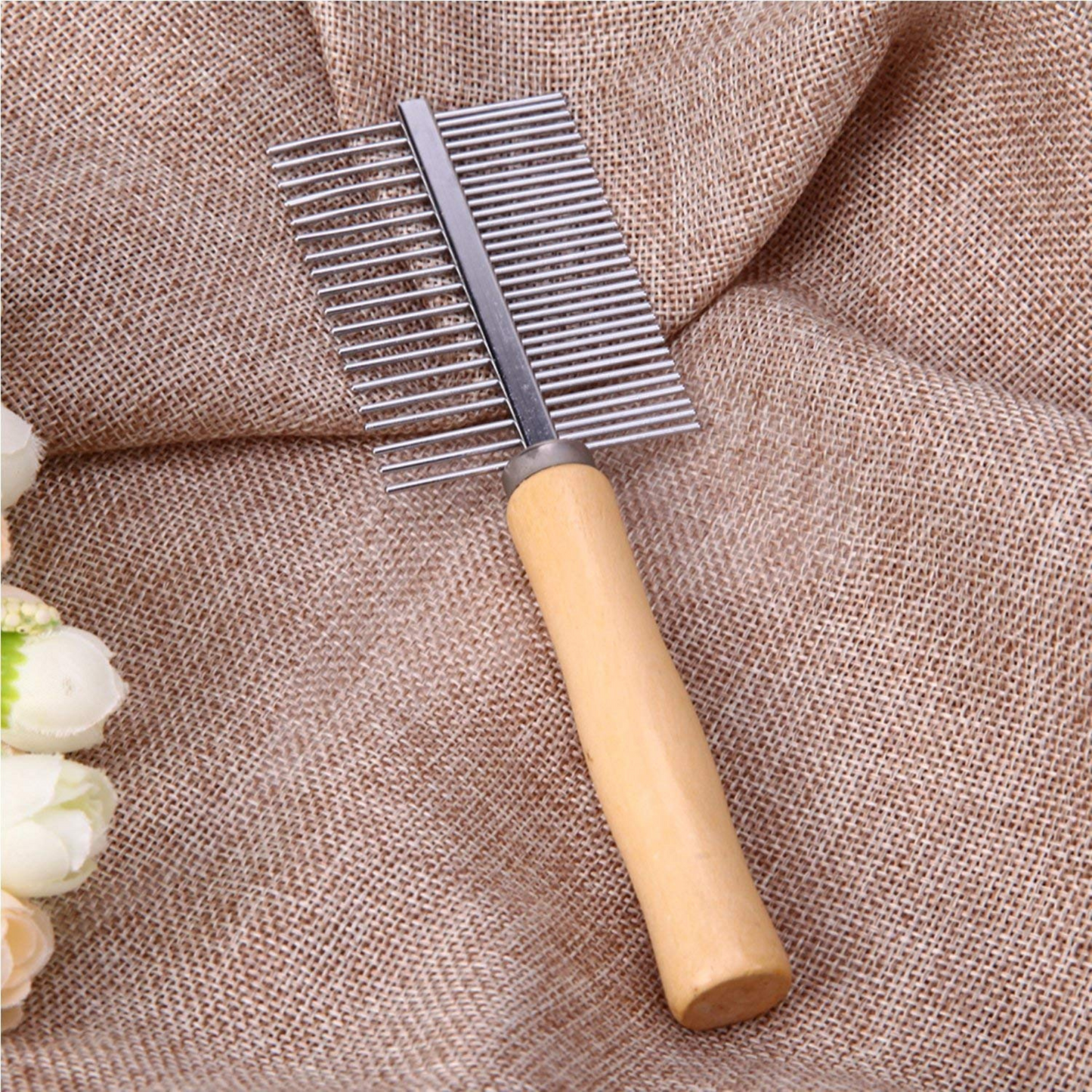 Double Sided Comb Wood Handle
