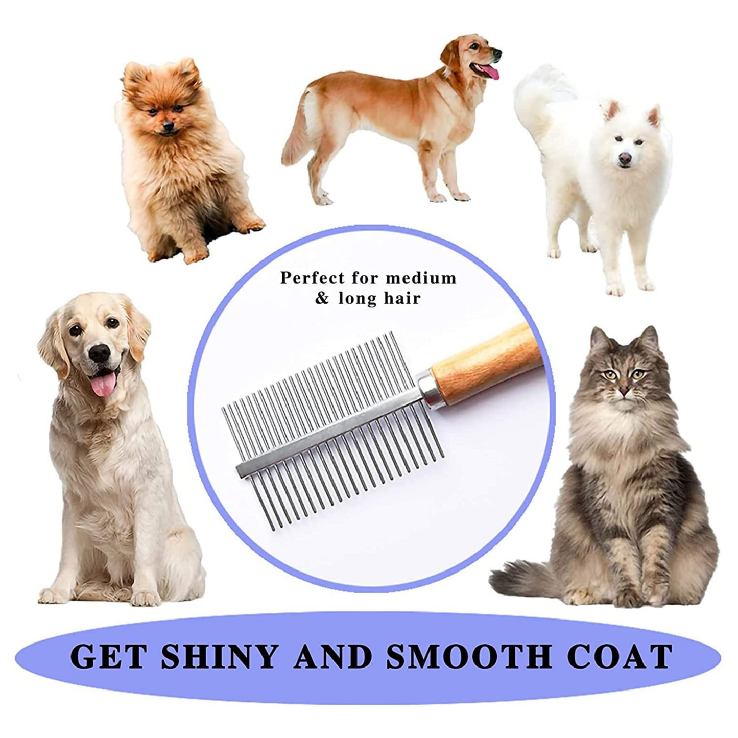 Double Sided Comb Wood Handle