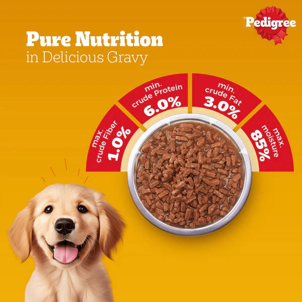 Pedigree Chicken & Liver Chunks in Gravy Puppy Wet Food – 130g