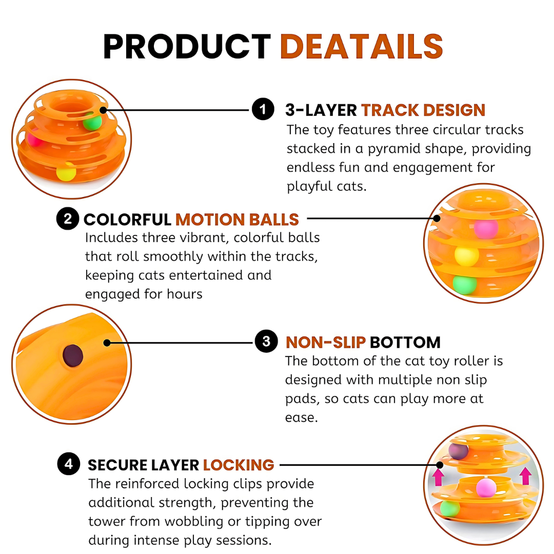 Tower Track Roller with Colorful Balls