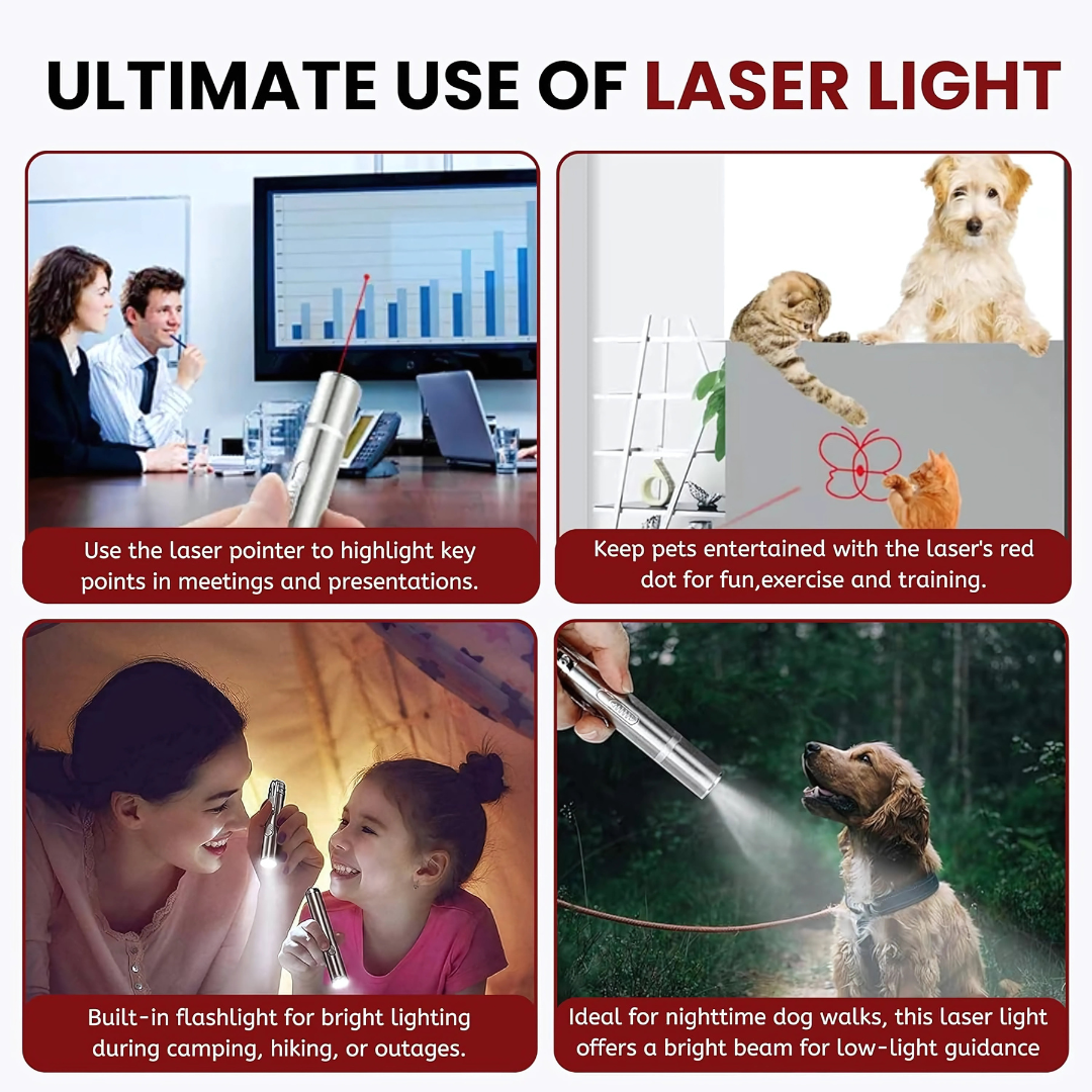 3 in 1 USB Laser Pointer Cat Teasing Toy
