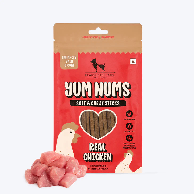 Yum Nums Soft & Chewy Sticks – Real Chicken – 75g