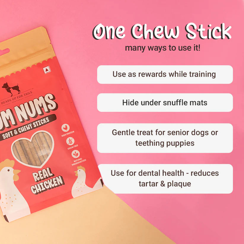 Yum Nums Soft & Chewy Sticks – Real Chicken – 75g
