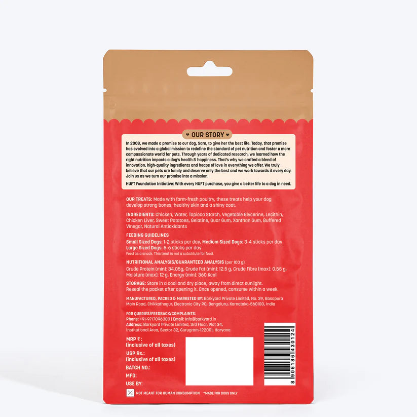 Yum Nums Soft & Chewy Sticks – Real Chicken – 75g