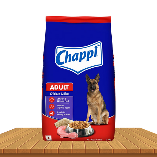 Chappi Adult (1+ Years) Dry Dog Food, Chicken & Rice, 2.8 kg, Complete and Balanced Food for Adult Dogs,