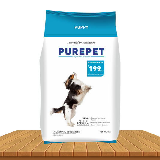Purepet Chicken & Veg Puppy Dog Food, 1 kg, Granule