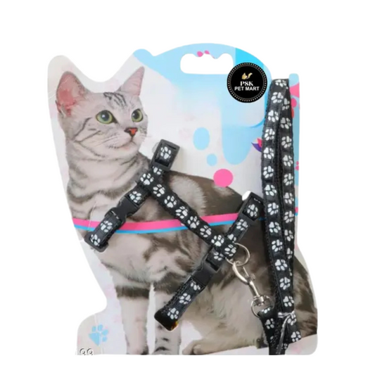 Printed Cat Harness With Leash