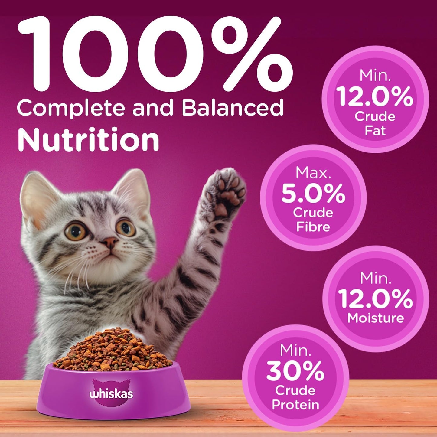 Whiskas Junior Mother Cat & Kitten (2-12 Months) Dry Cat Food, Ocean Fish Flavour, 1.1 kg, Contains 41 Essential Nutrients, Complete & Balanced Nutrition for Mother Cats & Kittens
