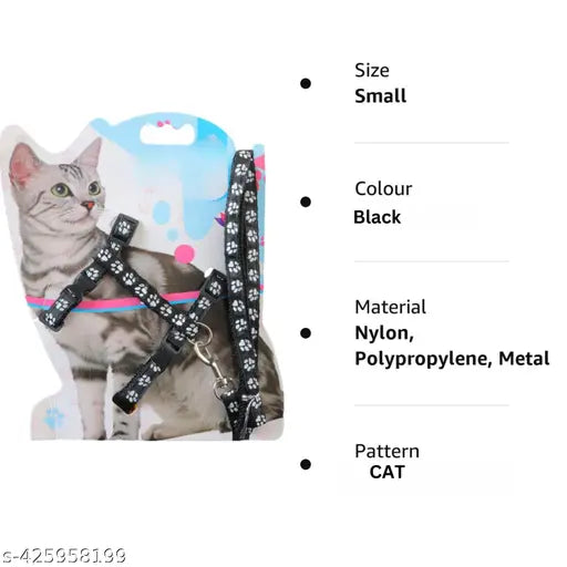 Printed Cat Harness With Leash